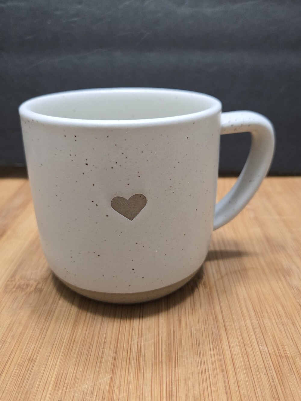 Hearth & Hand Cream glazed Ceramic Mug with embossed Heart Accent